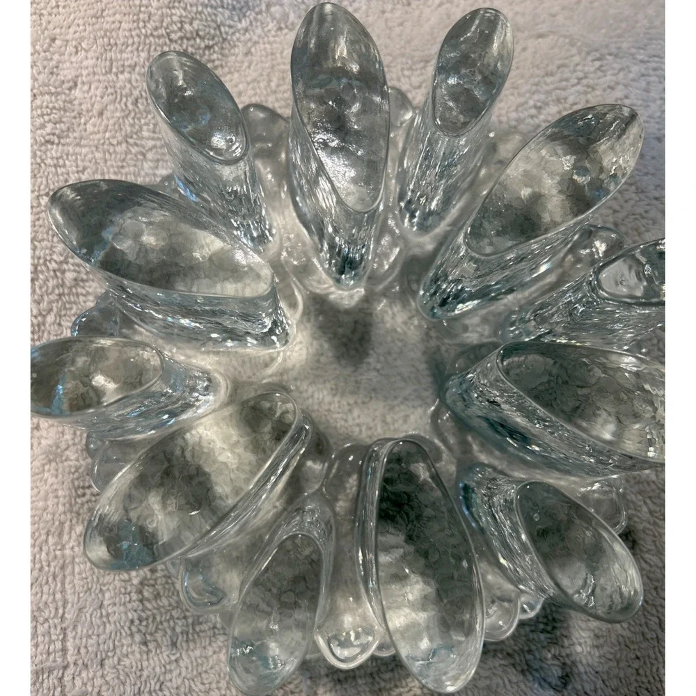 Vintage Glass Art Heavy Trivet Teapot Warmer‎ Candle Chunky Sculpture Ice
